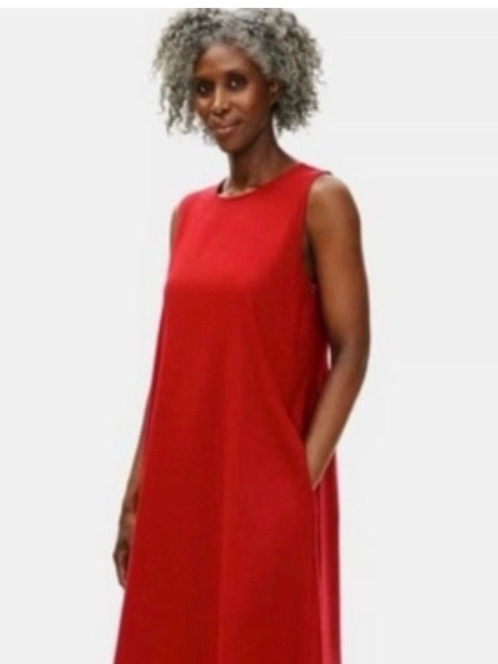Eileen Fisher Red Sleeveless A-Line Knit Dress
Size L
